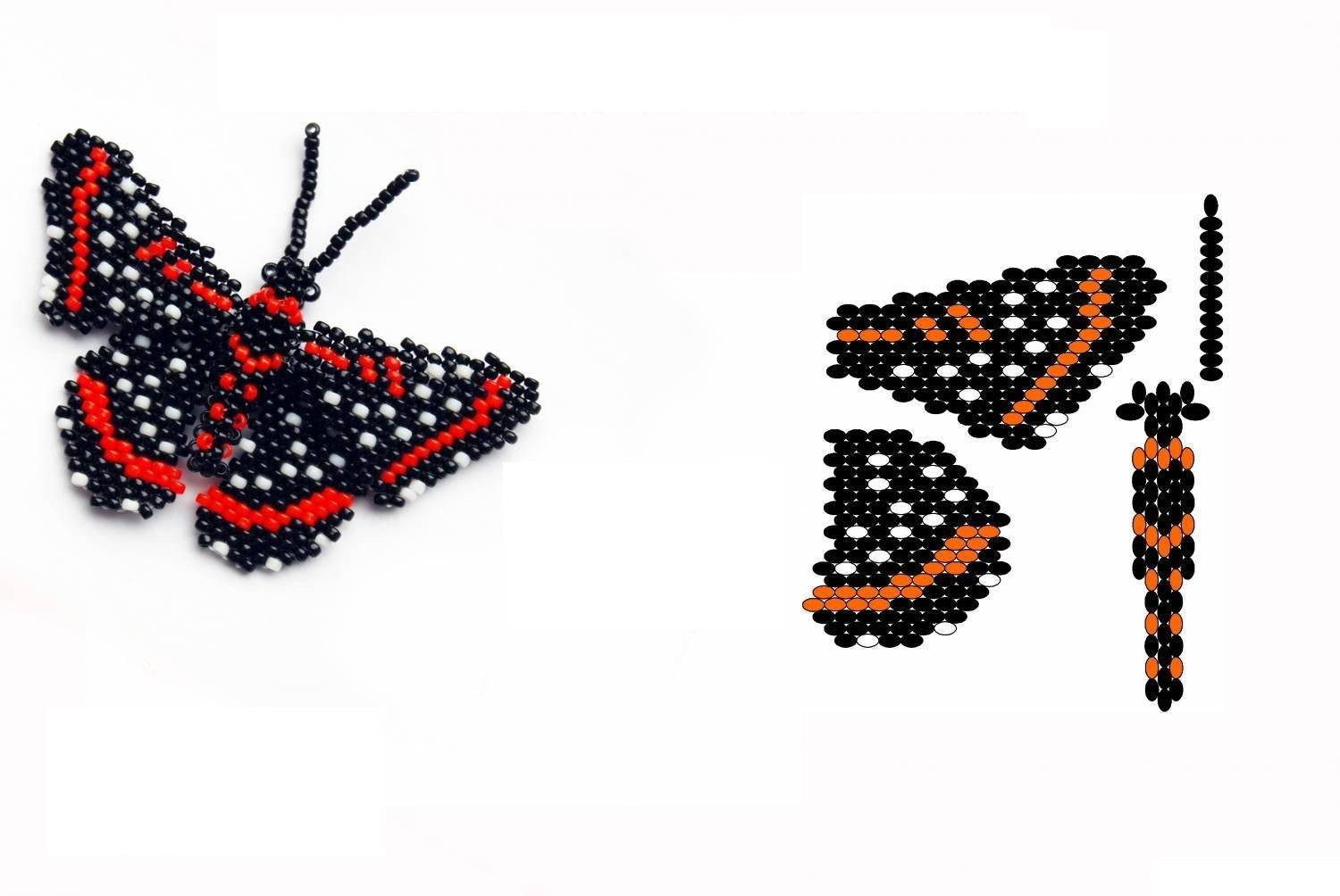 Бабочка парусник полимнестор + мк по плетению тельца бабочки | biser.info - всё о бисере и бисерном творчестве