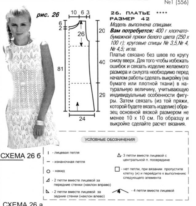 Пошаговая инструкция, как вяжется летнее платье спицами