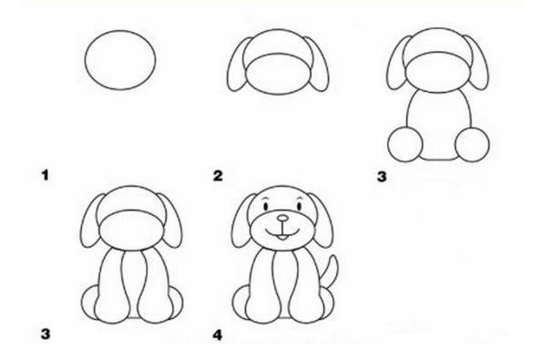 Как быстро и легко нарисовать собаку: поэтапные схемы
