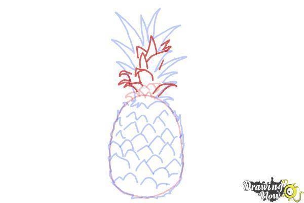 Как нарисовать ананас  поэтапно 6 уроков