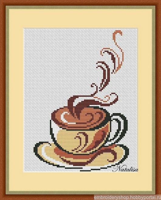 Схема чашки кофе для вышивки бисером. кофейная вышивка: выбираем схему ароматной чаши. видео: вышиваем набор чашек