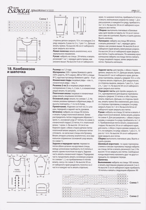 Комбинезон для новорожденных вязаный спицами - все о вязании