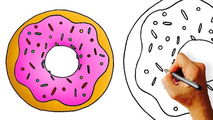Как нарисовать пончик карандашом с лицом. как нарисовать пончик карандашом поэтапно