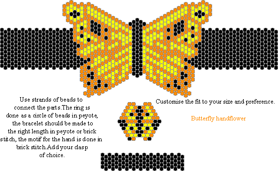 Колечко из бисера бабочка схема