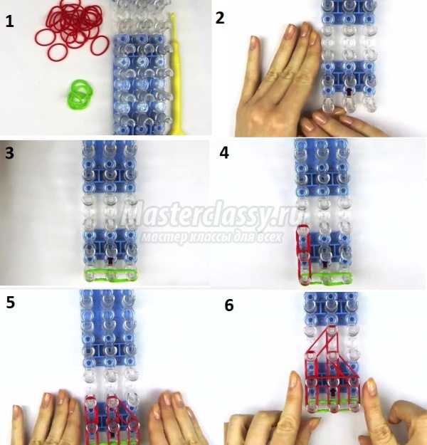 Браслеты из резинок схемы на станке