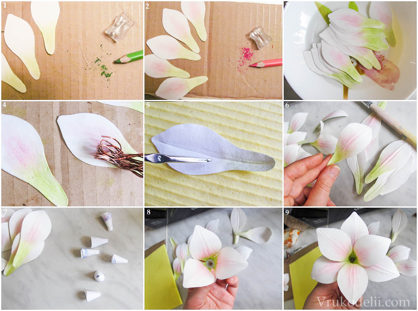 Лилия из бумаги поэтапно своими руками: мастер-класс по созданию красивых цветов, фото, схемы. как сделать лилию. советы по изготовлению. оригами лилия. изготовление лилий из фоамирана