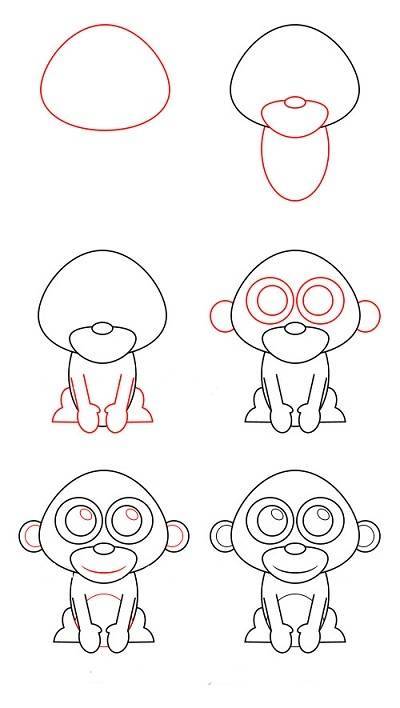 Как нарисовать обезьяну поэтапно карандашом: легкие схемы для детей (мастер-класс)