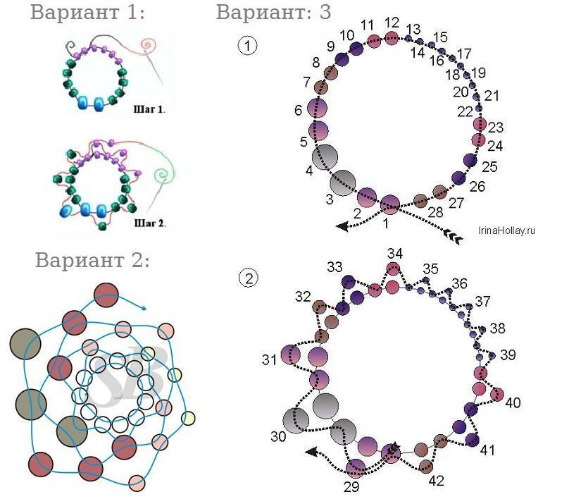 Круг из бисера схема