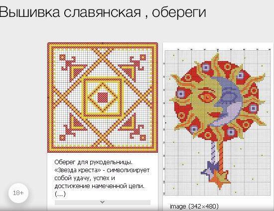 Вышивка крестом славянские обереги схемы