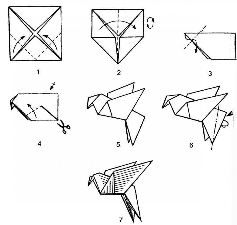 Голубь в технике оригами. | страна мастеров