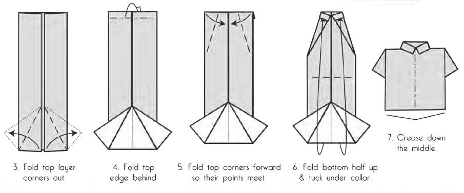Рубашка из купюры с галстуком своими руками: как сложить оригами и схема с фото