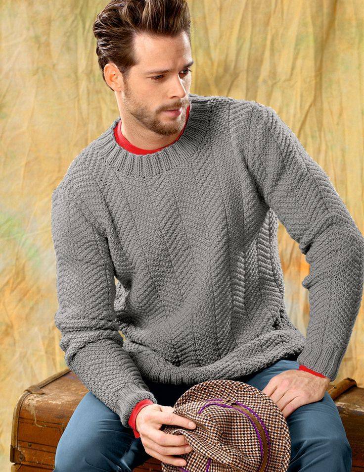 Мужской свитер спицами, подробное описание процесса