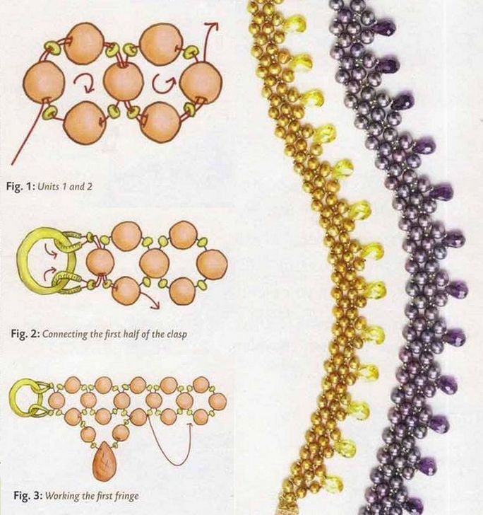 Колье плетения из бисера схема плетения
