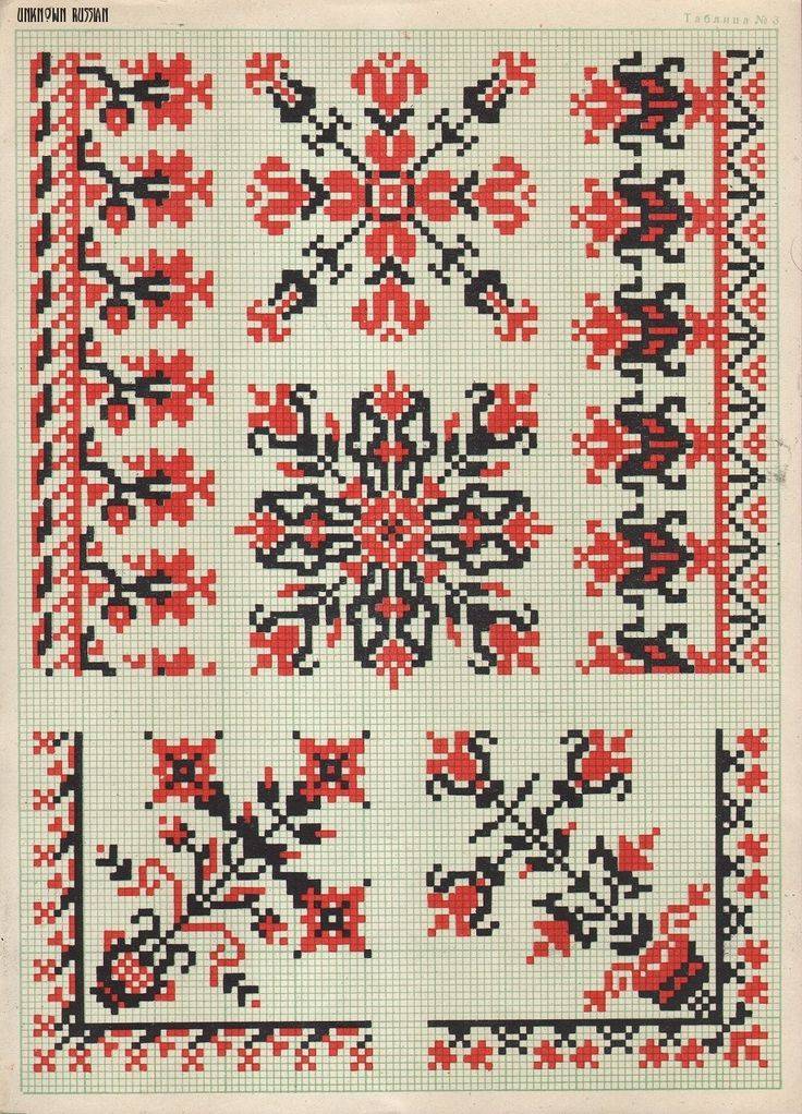Схема вышивки крестом сборник русских и украинских узоров для вышивания крестом