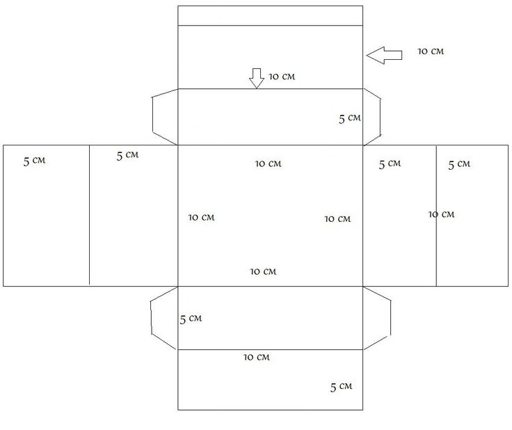 Схема маленькой коробки из бумаги