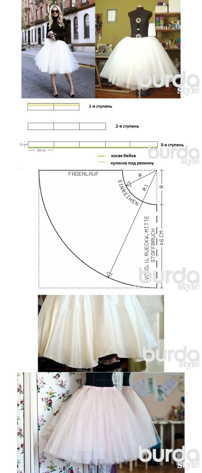 Пошив пышной юбки из фатина