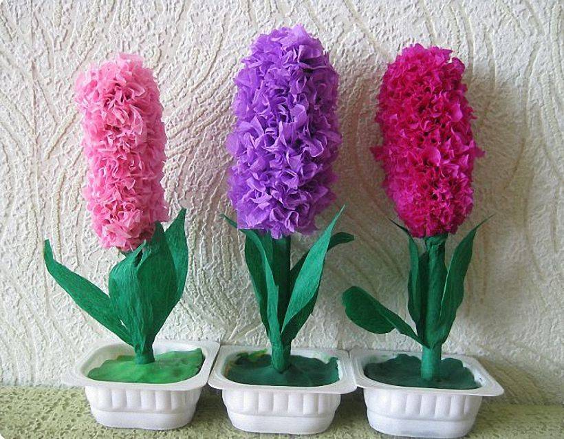 Гиацинт из гофрированной бумаги своими руками: как изготовить необычный цветок в домашних условиях