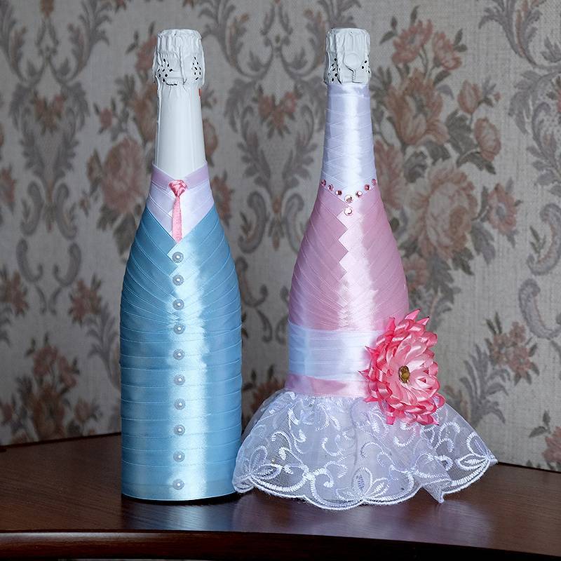 ᐉ свадебный декор лентами бутылки шампанского. украшение бутылки на свадьбу своими руками - svadba-dv.ru