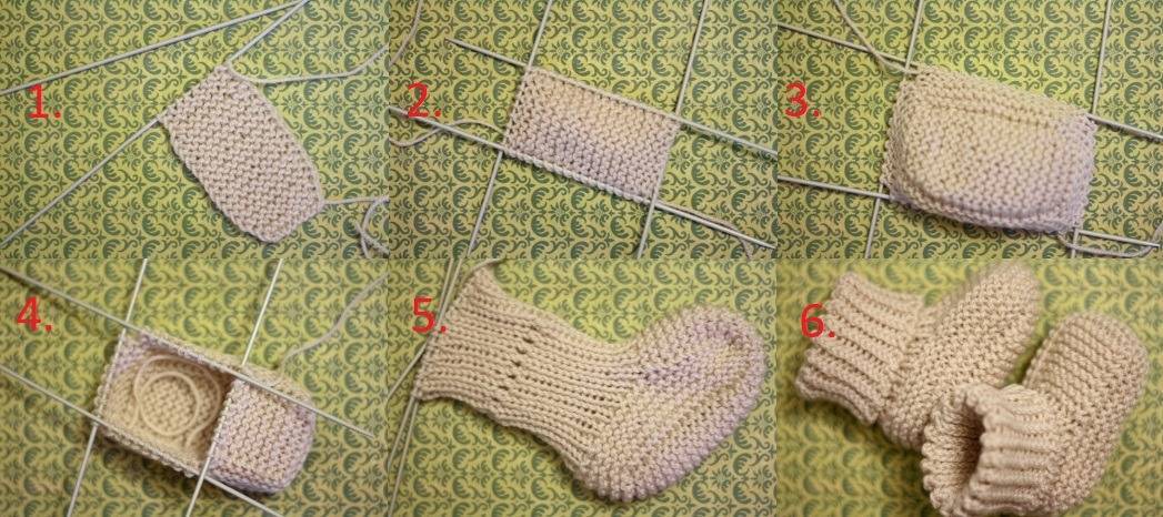 Шаг за шагом о вязании спицами детских носочков