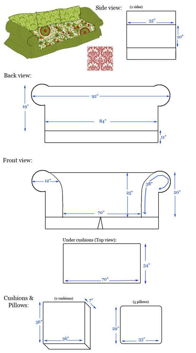 Съемные чехлы для подлокотников дивана своими руками
