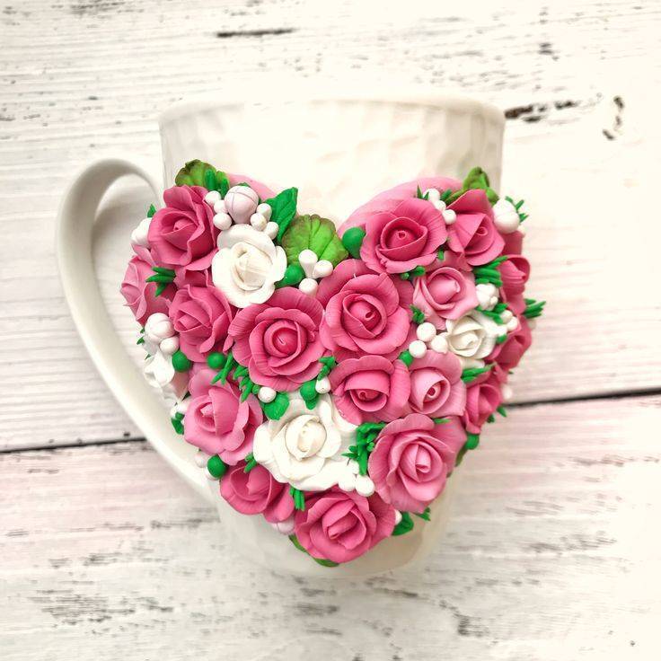 Лепка цветов из полимерной глины: делаем сердце из роз
