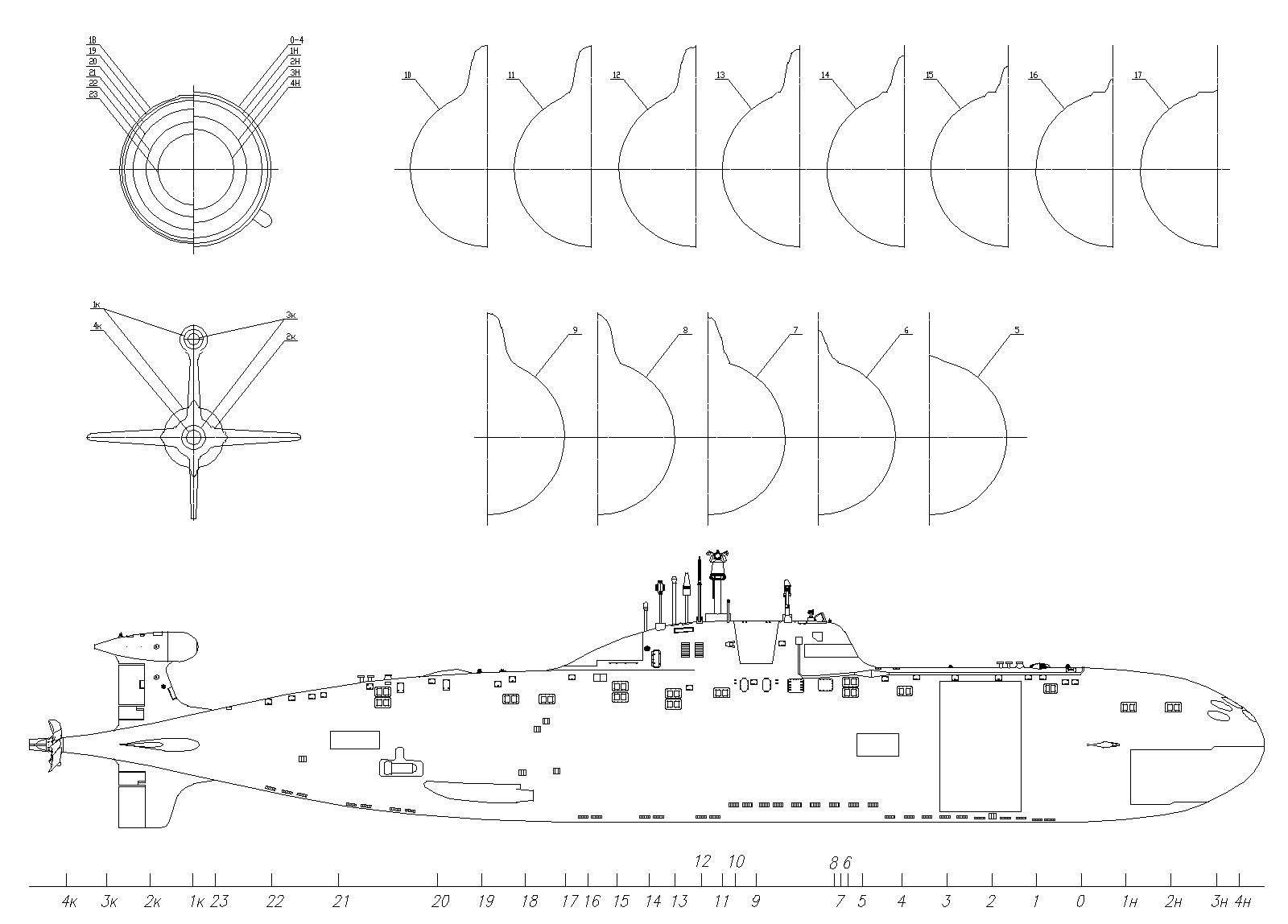 Схема подводной лодки рисунок