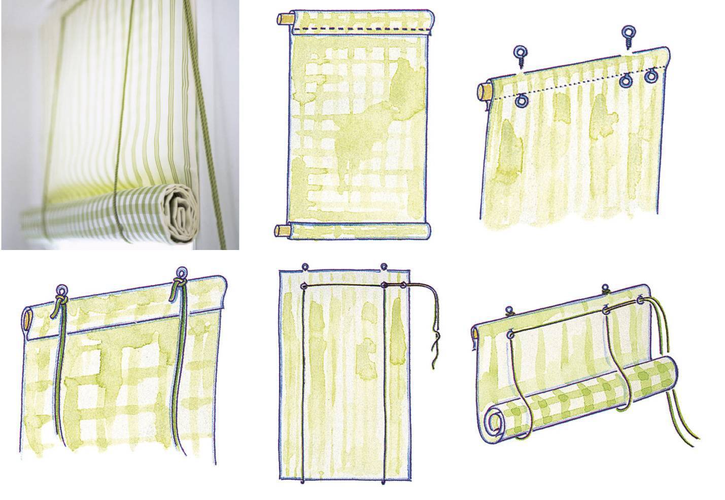 Как раскроить и пошить римские шторы своими руками - шторы
