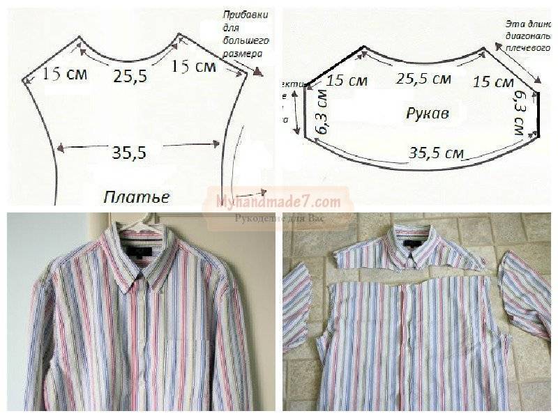 Детское платье из мужской рубашки своими руками пошагово