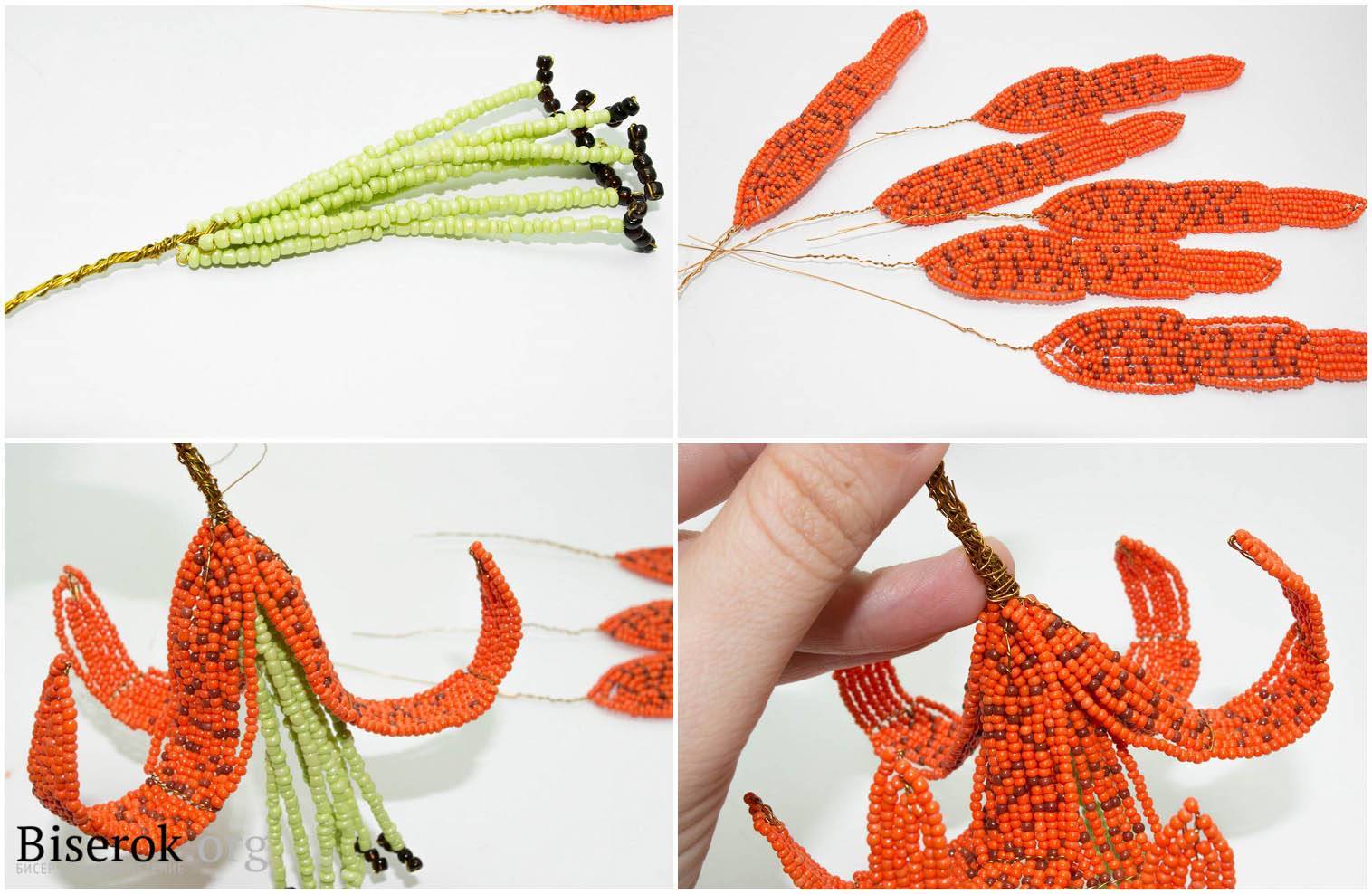 Лилия из бисера — схема плетения и мастер-класс с пошаговыми фото