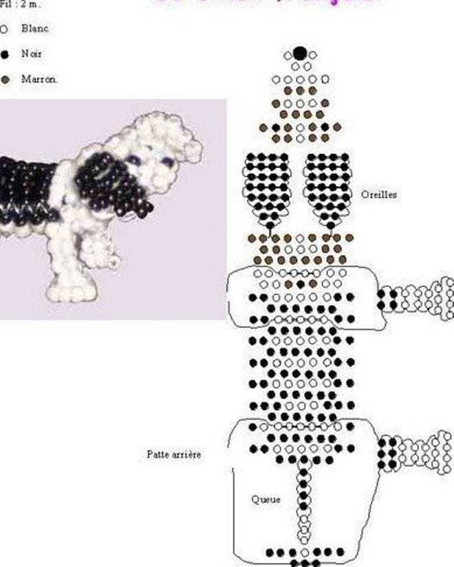 Собака из бисера для начинающих схема