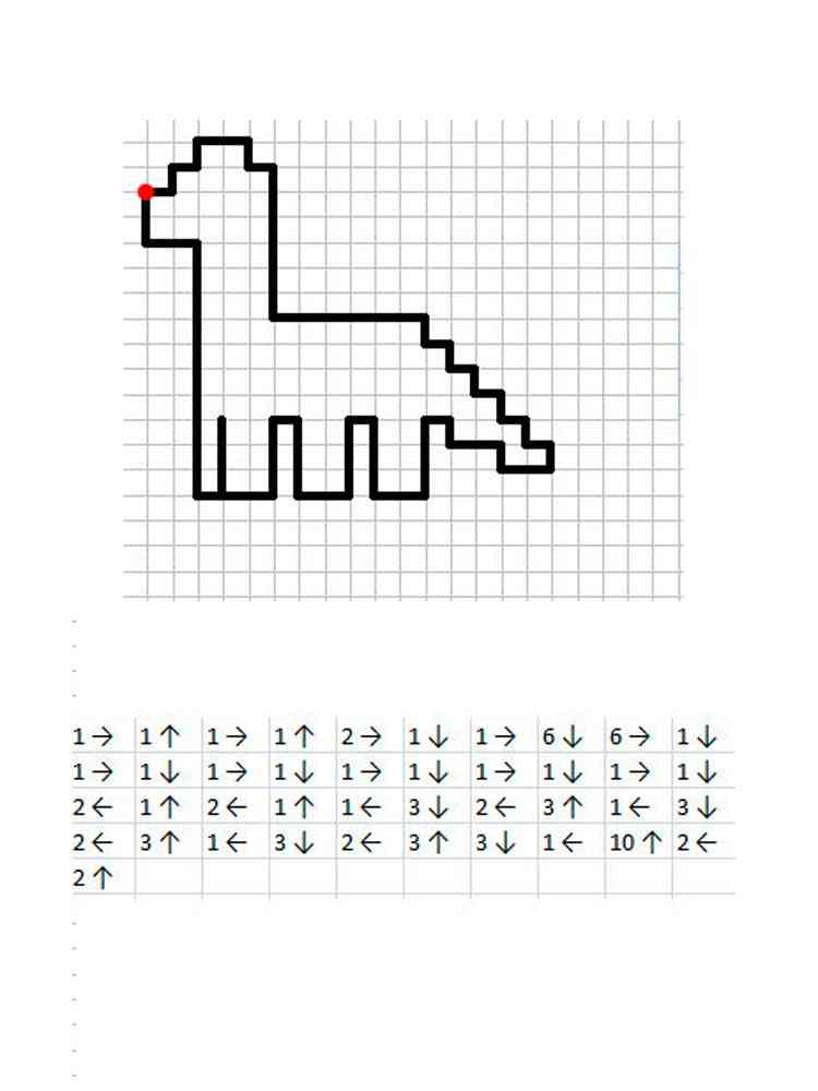 Графические диктанты для детей 6-7 лет по клеточкам