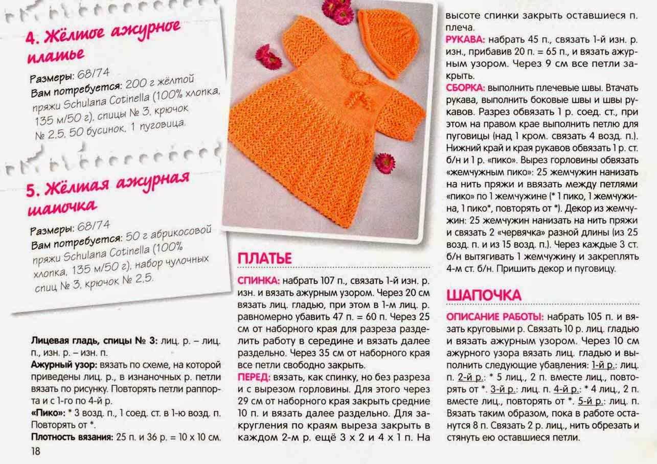 Платье для девочки спицами - 40 авторских схем и описаний, вязание для детей