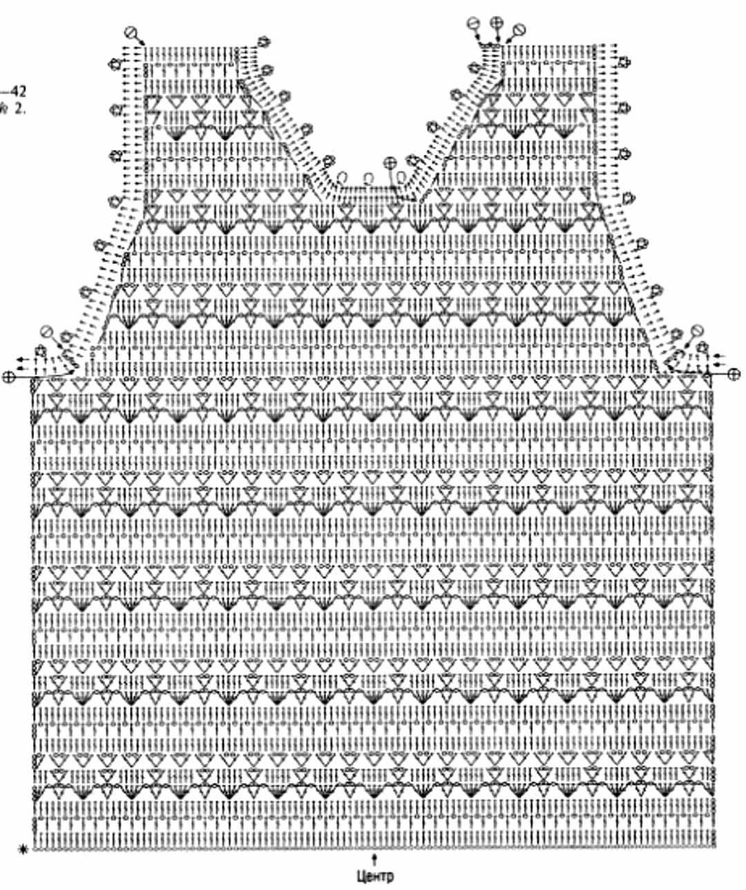 Вязание крючком ажурные топы майки кофты туники с описанием и схемами
