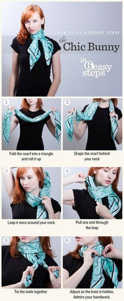 Шелковый шарф : как красиво завязать на шее (30 фото) - видео советы