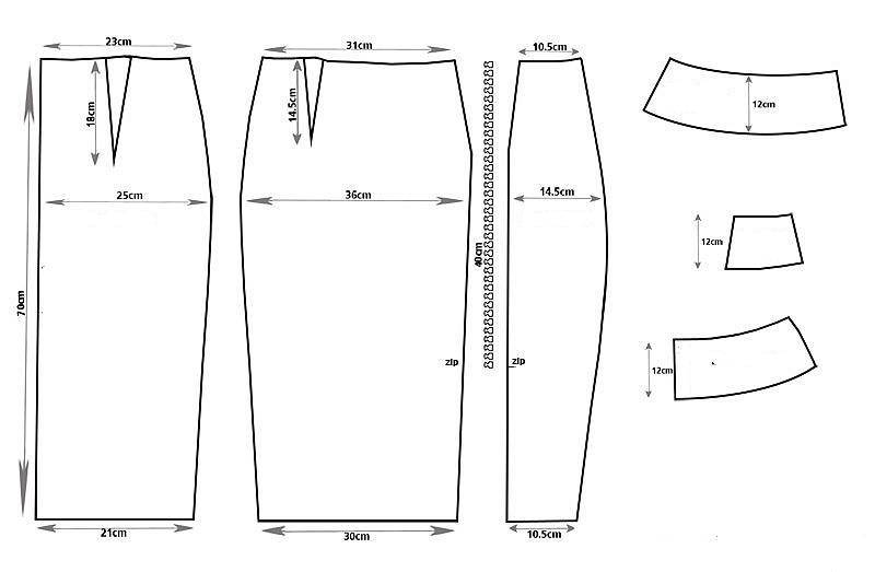 Выкройка юбки | пошаговая инструкция построения выкройки юбки-карандаш