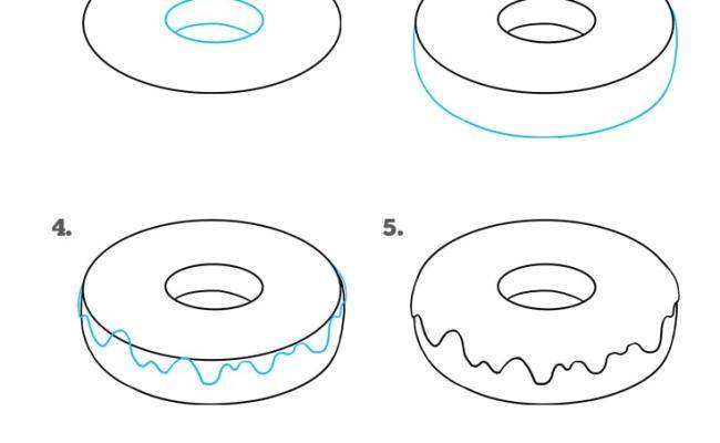 Пончик рисунок легко