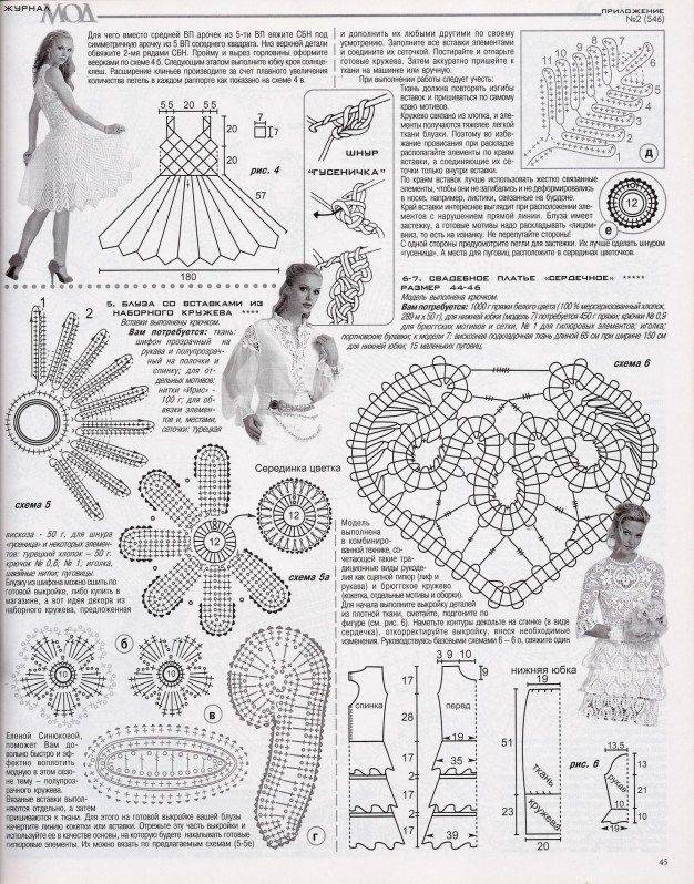 Платья брюггским кружевом крючком – 11 моделей со схемами и описанием