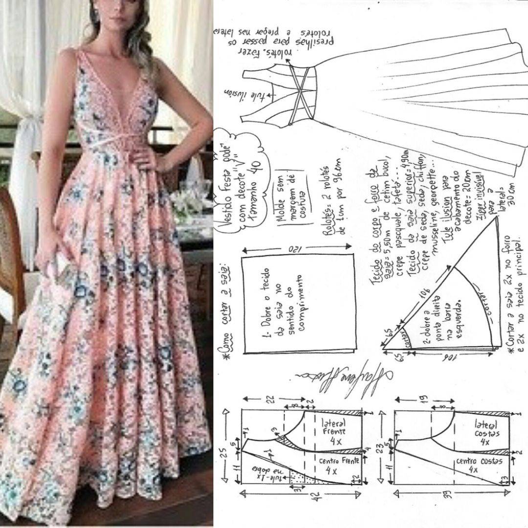 Платье с завышенной талией и сборками моделирование и пошив, готовая выкройка размер 46 бесплатно