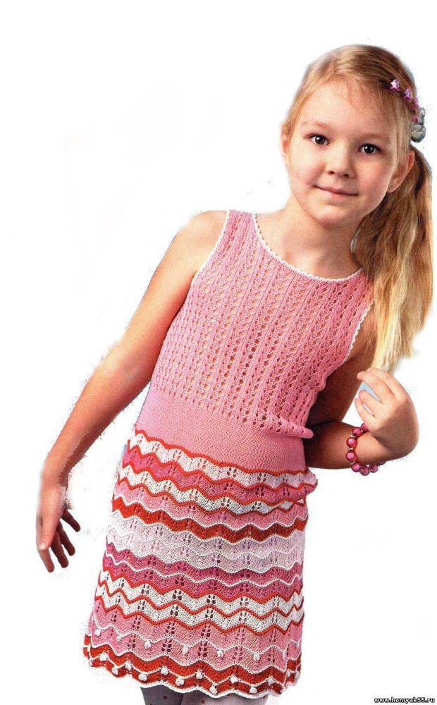 Вяжем платье для девочки по фото и видео урокам со схемами