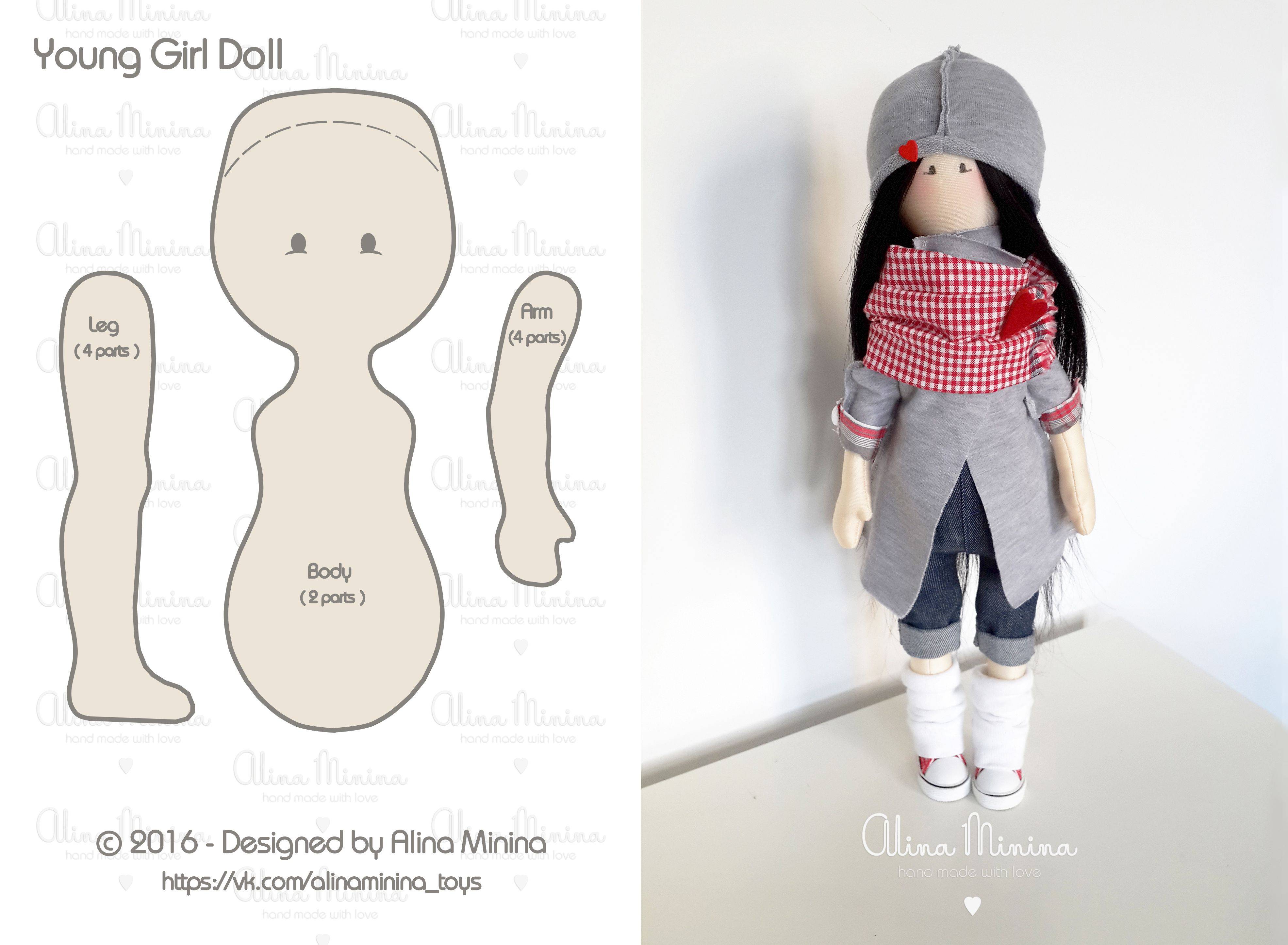 Как сделать выкройку и сшить куклу большеножку с цельнокроеной головой своими руками? мастер-класс