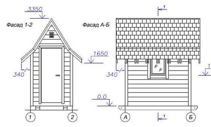 Туалет домиком на даче чертеж