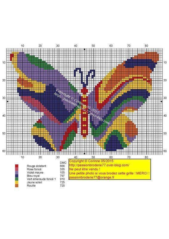 Вышивка бабочки крестом схемы для работы и подробное описание процесса