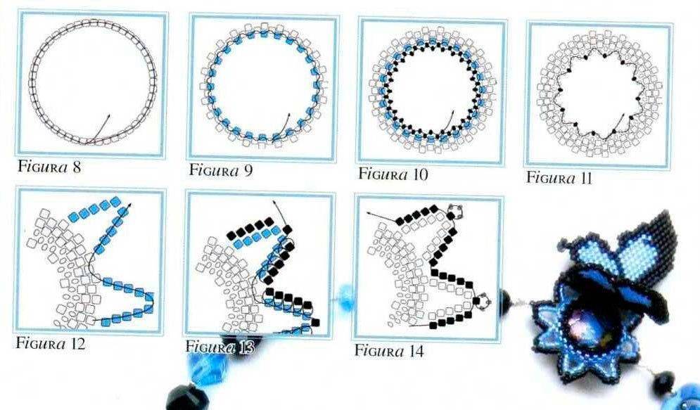 Схема брошки из бисера