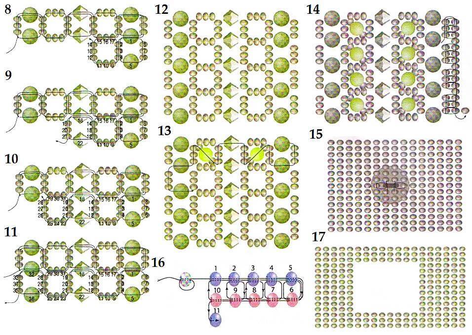 Плетение из бисера схемы кольца крестиком для начинающих схемы