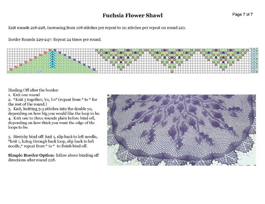 Шаль «цветочное эхо»: схема и описание с фото и видео