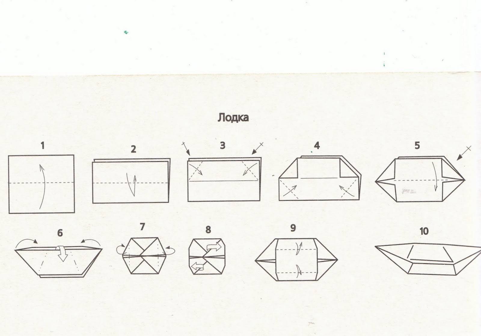 Схема лодки плоскодонки оригами