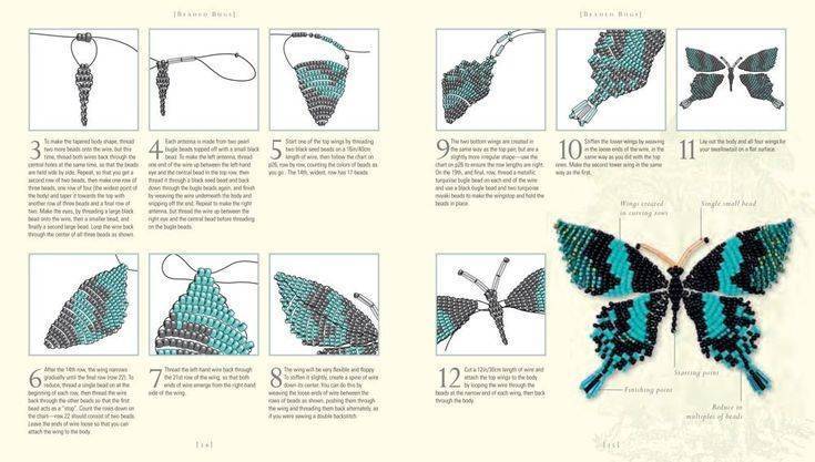 Плетение бабочки из бисера своими руками: схемы для начинающих