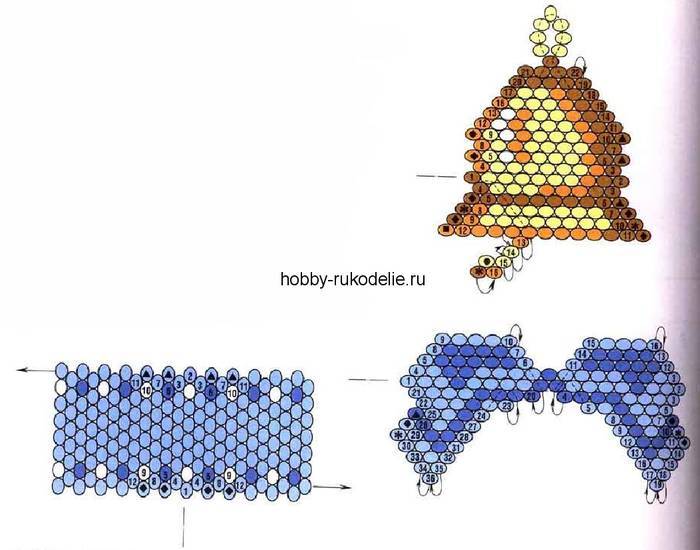 Колокольчик из бисера схема