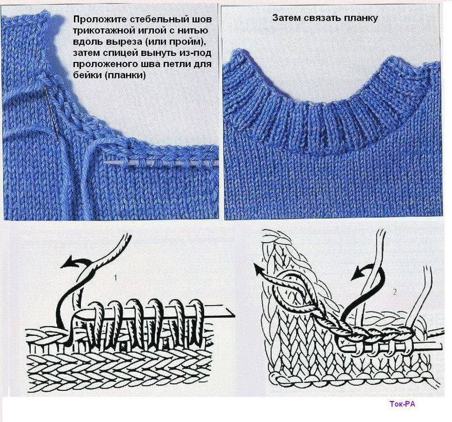 Как обвязать горловину спицами красиво: пошаговое описание с фото
