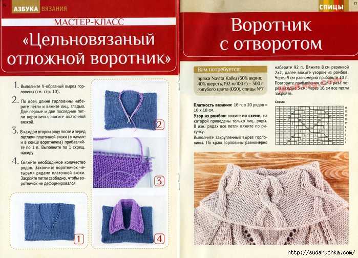 Как красиво связать воротник на кофте спицами